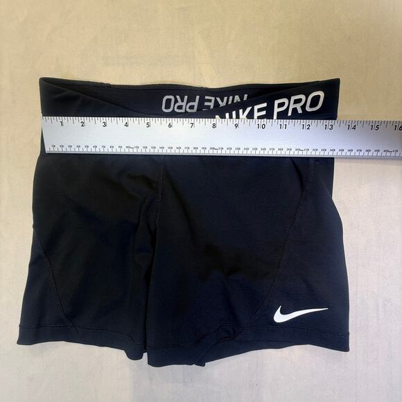 nike pro women's dri-fit black training compresion biker shorts size L - Picture 13 of 14